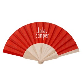 abanico madera rojo