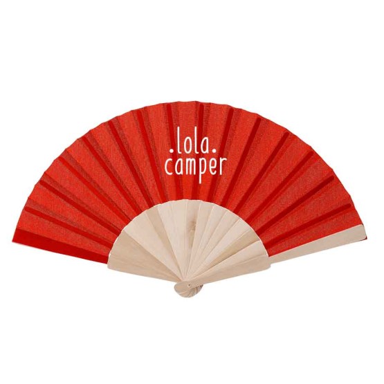 abanico madera rojo