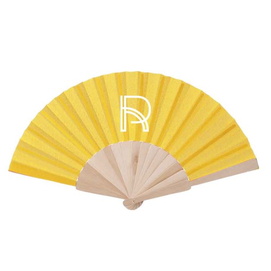 abanico para eventos amarillo