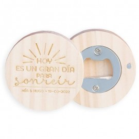 abrebotellas madera personalizado
