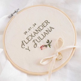 bastidor alianzas bordado flor