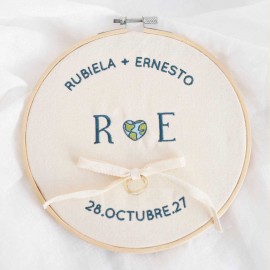 bastidor bordado mapamundi