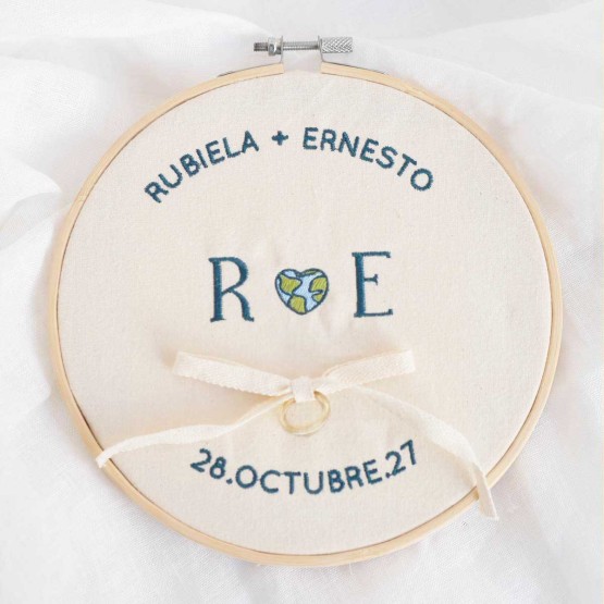 bastidor bordado mapamundi