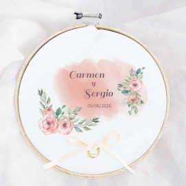 Bastidor Porta Alianzas flores acuarela