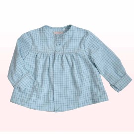 Blus&oacute;n cuadros beb&eacute; azul