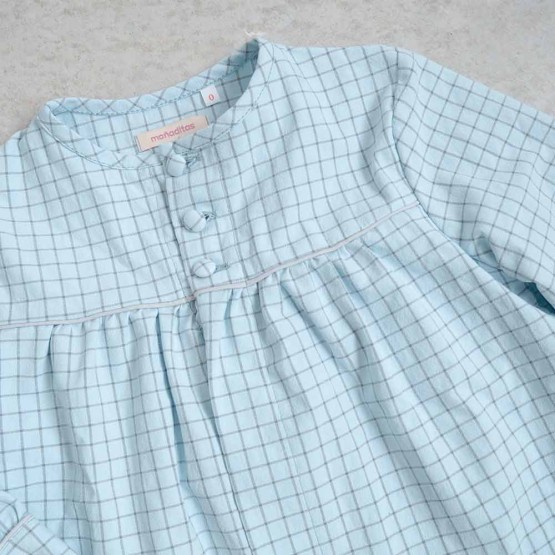 Blus&oacute;n cuadros beb&eacute; azul