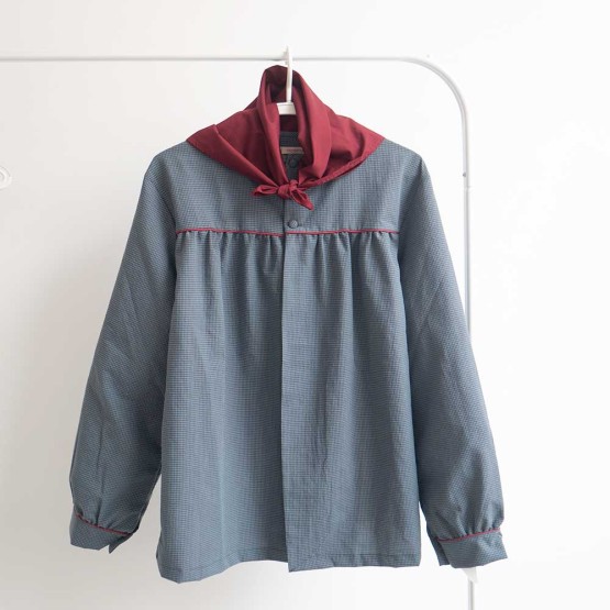 Blus&oacute;n cuadritos azul