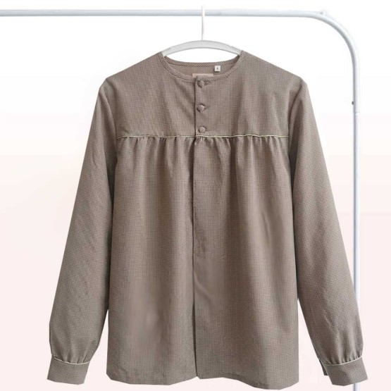 Blus&oacute;n cuadritos salvia