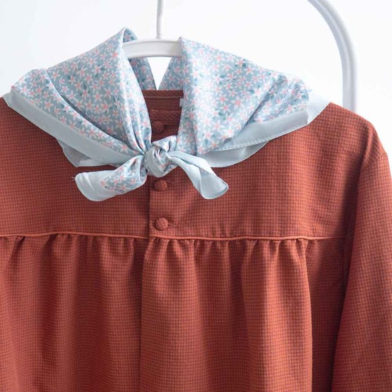 Blus&oacute;n cuadritos teja