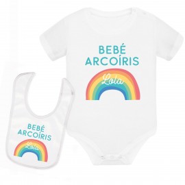 body bebe arcoiris con nombre 