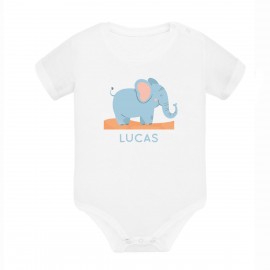 Pack body bebé personalizado elefante + babero