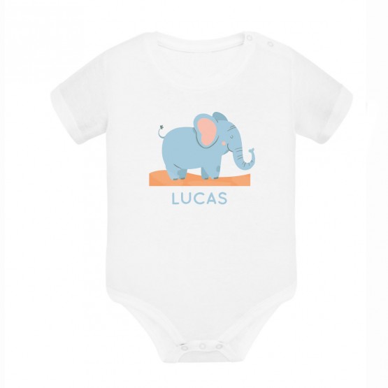 Pack body bebé personalizado elefante + babero