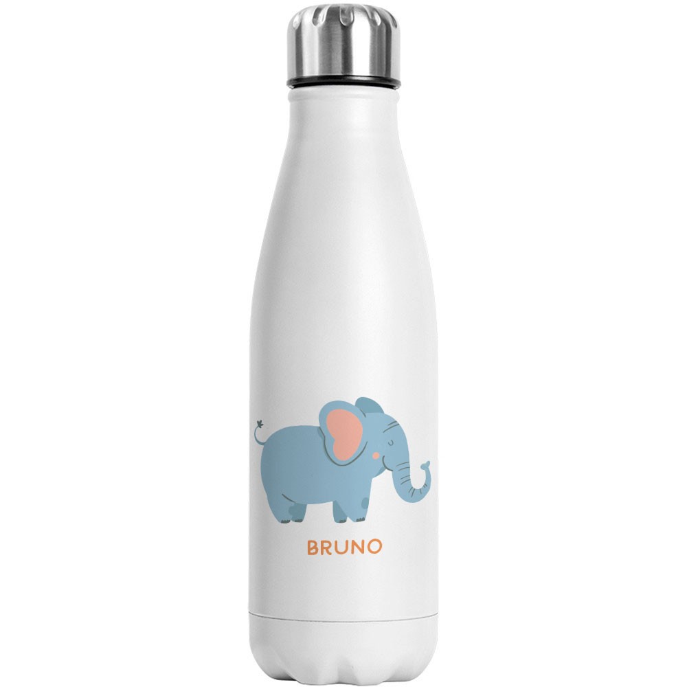 Blue Elephant - Botella de agua para la escuela, termo de acero inoxidable  de doble pared, taza al vacío, regalo de cumpleaños para niño (elefante