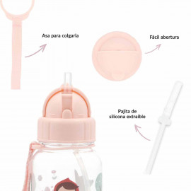 botella caperucita con pajita