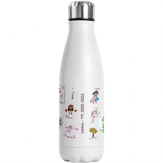 Botella dibujos niños personalizada