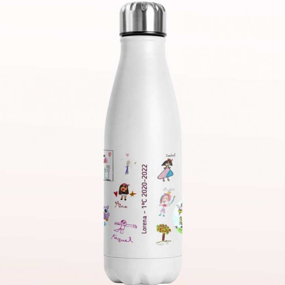 botella personalizada con dibujos de niños
