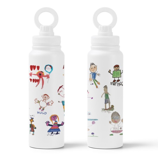 Botella con dibujos infantiles