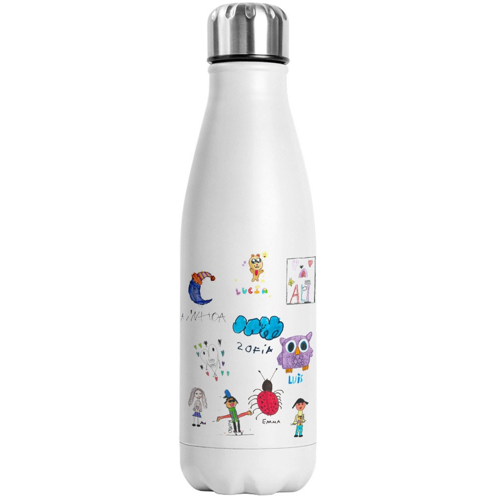 Botella con Dibujos Infantiles Personalizada - TOP profes