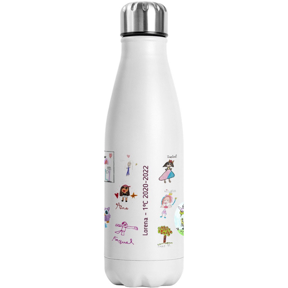 Botella con Dibujos Infantiles Personalizada - TOP profes