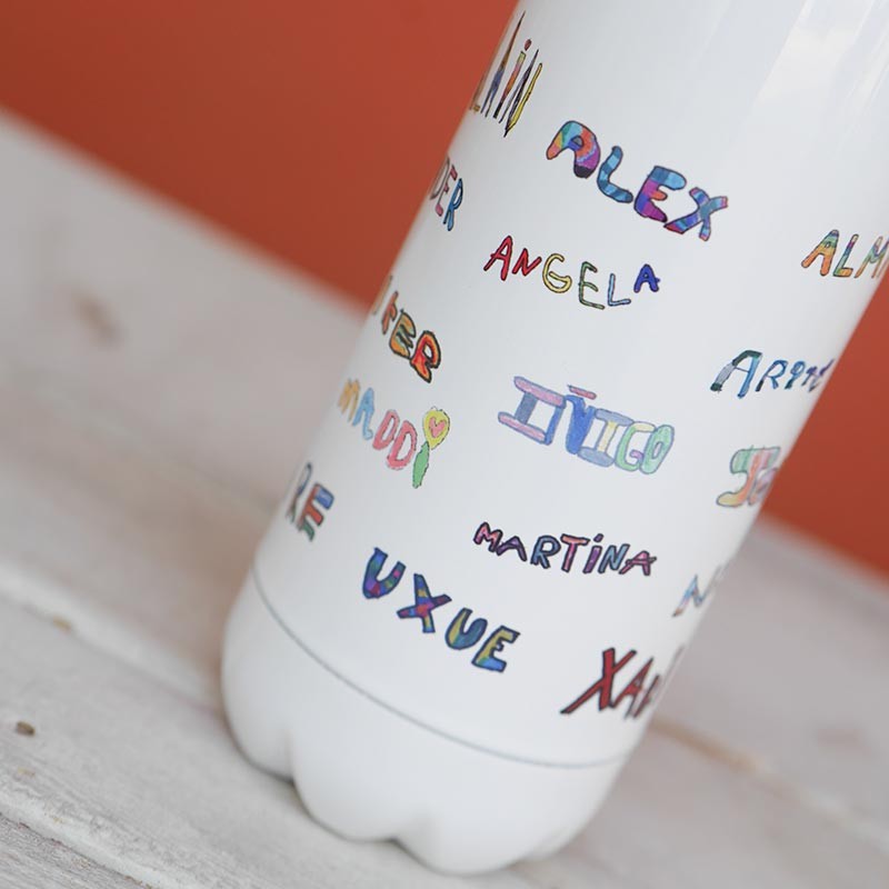 Botella con Dibujos Infantiles Personalizada - TOP profes