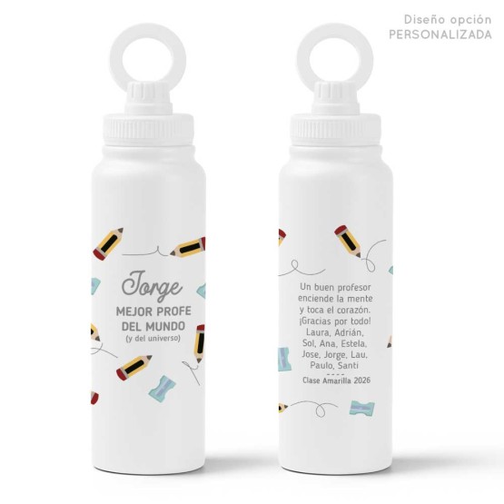 botella personalizada mejor profe