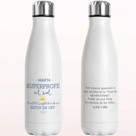 Botella super profe al sol personalizada