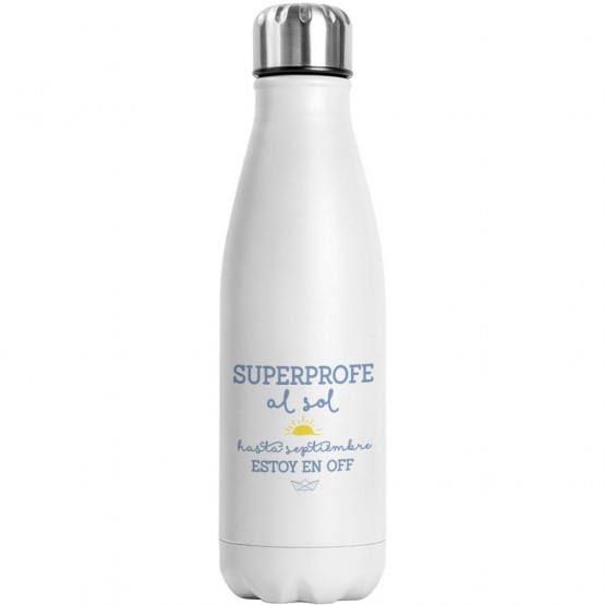 botella superprofe al sol