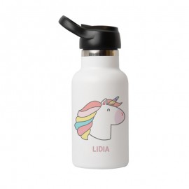 botella infantil unicornio con nombre