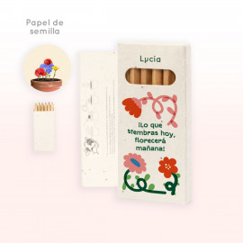 caja lapices de colores con semillas