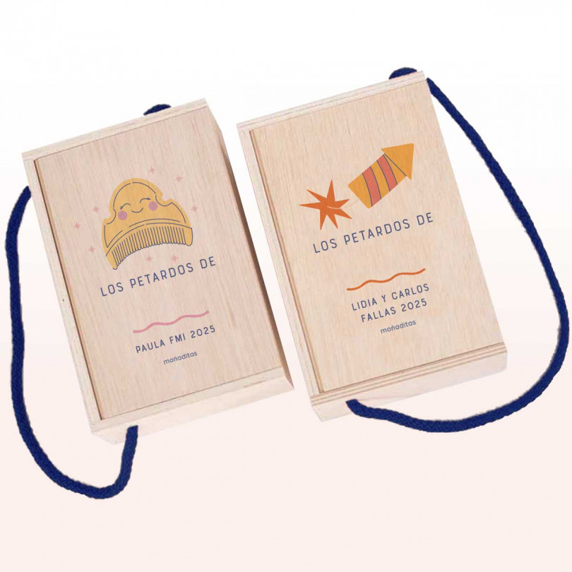 Caja De Madera Grabada Para Guardar Cenizas De Fallas - Personalizable Con Nombre, Medidas 8x7.5x0.5 Cm