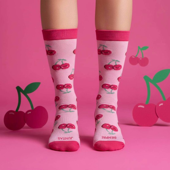 calcetines con cerezas para hermanas