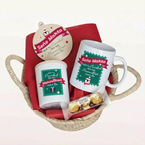 Cestita regalo profes navidad