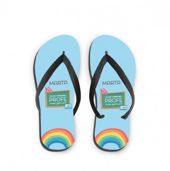 chanclas playa profesora personalizadas