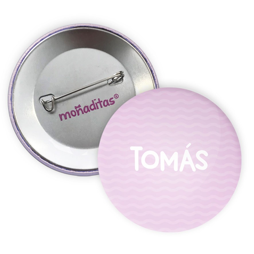 🔵 Chapas personalizadas nombre - moñaditas