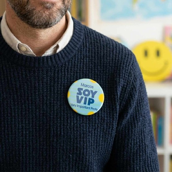Chapa para profes personalizado SOY VIP