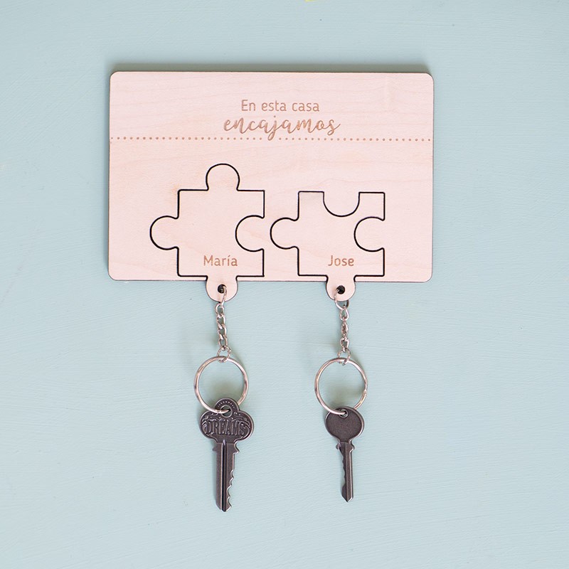 ❤️Cuelga llaves+llaveros parejas personalizado❤️PUZZLE