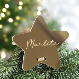 estrella navidad personalizada dorada