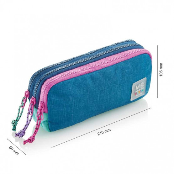 estuche escolar purple 3 compartimentos