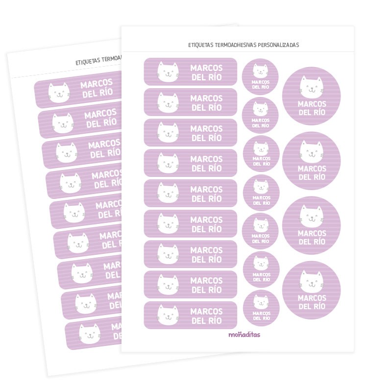 40 PEGATINAS Gatitos 👦 para marcar la ropa de los niños