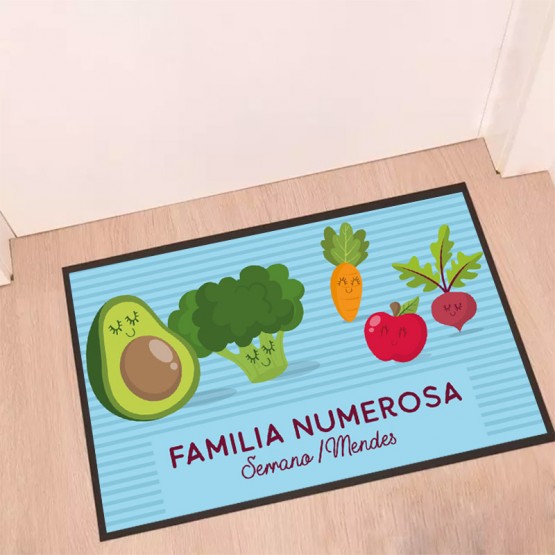 Felpudo familia numerosa vegetales