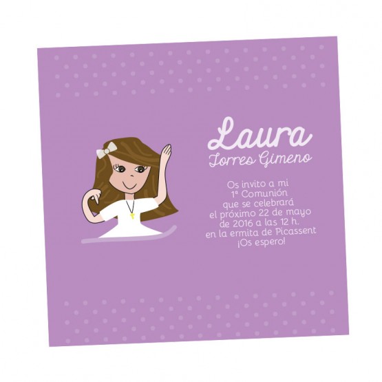 tarjeta comunion niña