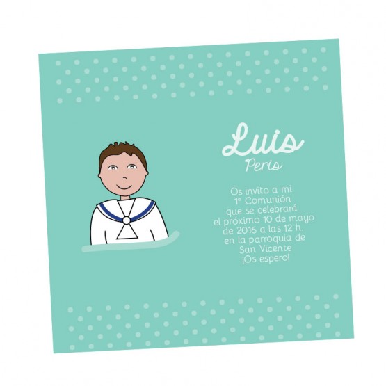 tarjeta primera comunion niño