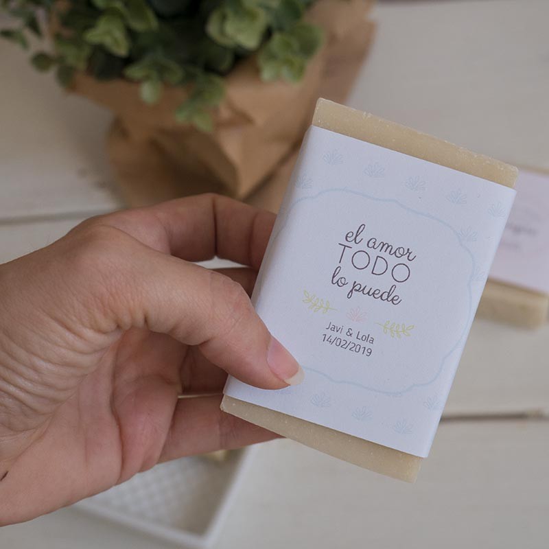 Jabones personalizados con imán para bodas y otros eventos