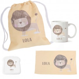 kit guarderia personalizado mochila saco animales
