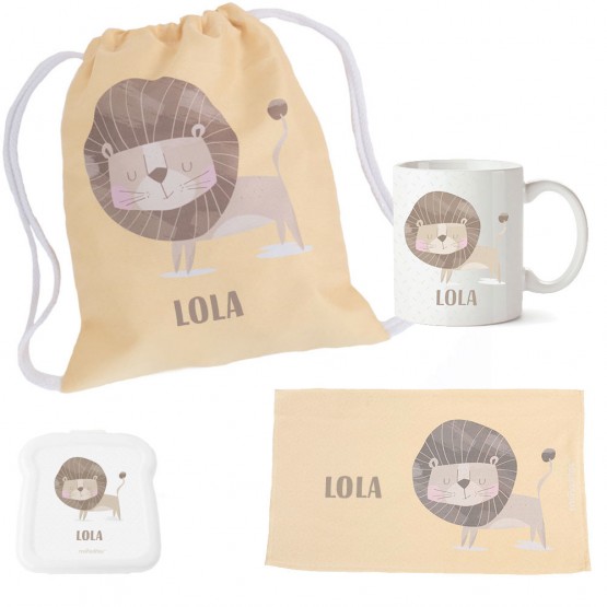 kit guarderia personalizado mochila saco animales
