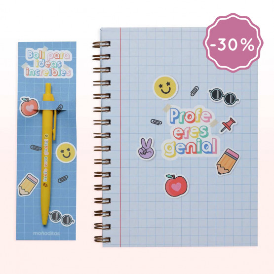 Libreta + boli Profe genial