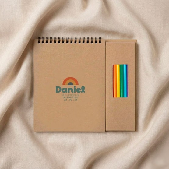 libreta colorear bautizo