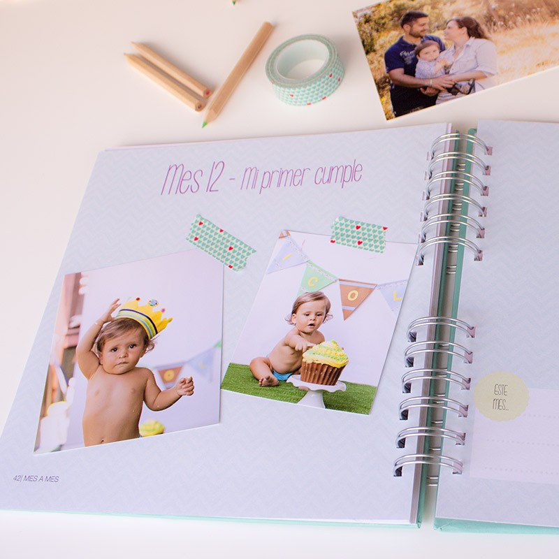 Cuaderno - Album Bebé Primer Año | Interior a Todo Color | Libro bebé  recién nacido A5 | A Todo Color: Album fotos para pegar y escribir | Libro