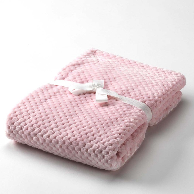 Mantas bebé rosa ▶️ Con el nombre bordado ▶️ Muy suave
