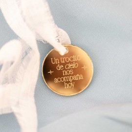 Medalla para ramo de novia personalizada